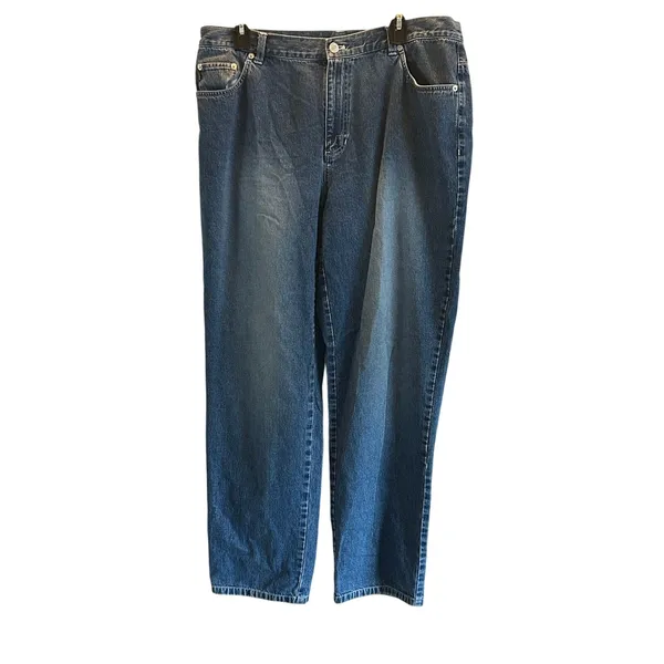 Ralph Lauren Jeans Co straight leg medium wash pants size 14W classic - Image 2