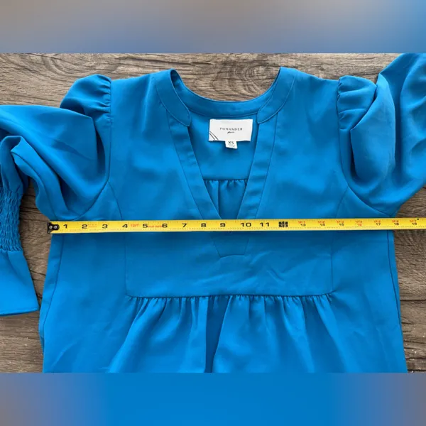 Tuckernuck POMANDER PLACE‎ Capri Blue Crepe Kenzo Dress xS Boho Prairie - Image 7
