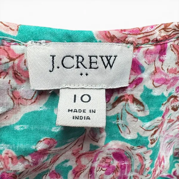 J.Crew Printed Ruffle Midi Dress Blue Pink Floral 10 - Image 6