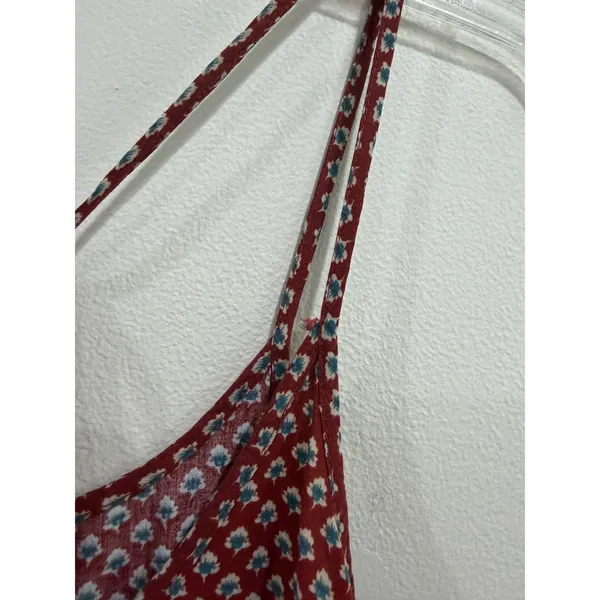 Brandy Melville Red Floral Mini Dress Open Back Tie Spaghetti Strap Boho XS S - Image 6