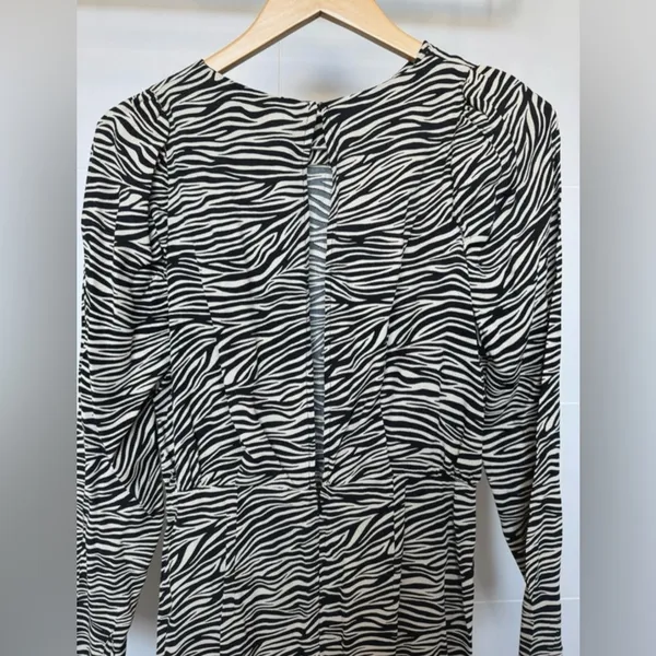 H&M Zebra‎ Print Long Sleeve Mini Dress – Size 6 - Image 5