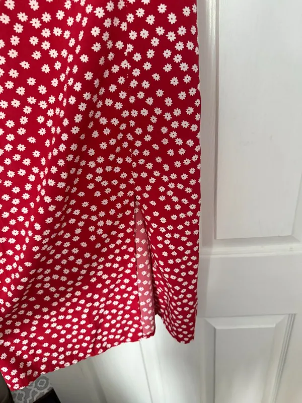 Red Floral Midi Dress - Image 2