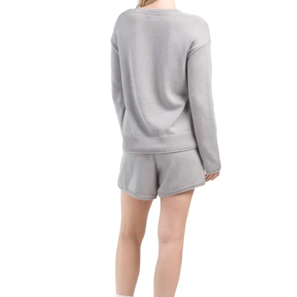 NWT LIFE IS GOOD 2pc Long Sleeve‎ Pull Over Sweater And Shorts Sz L - Image 2