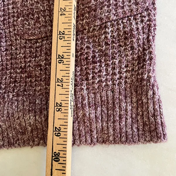 Abercrombie Fitch Women's Hooded Cardigan Sweater‎ Mauve Speckled Knit Size S - Image 6