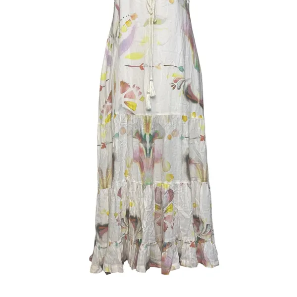 FREE PEOPLE Sounds Of Spring Jumper Watercolor Floral Maxi Dress Size XS - Image 6