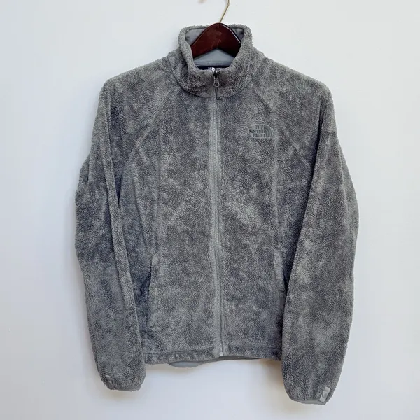 The North Face Osito Jacket Women Medium Olive Gray Fleece Zip Pockets‎ - Image 8