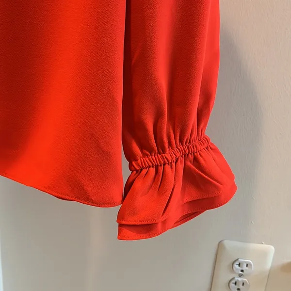 J Crew red/orange blouse size XXS - Image 3