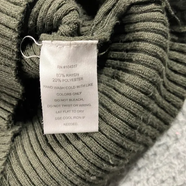 Derek Heart Ribbed Long Sleeve‎ Bodycon Mini Dress Women Medium Olive Green - Image 8
