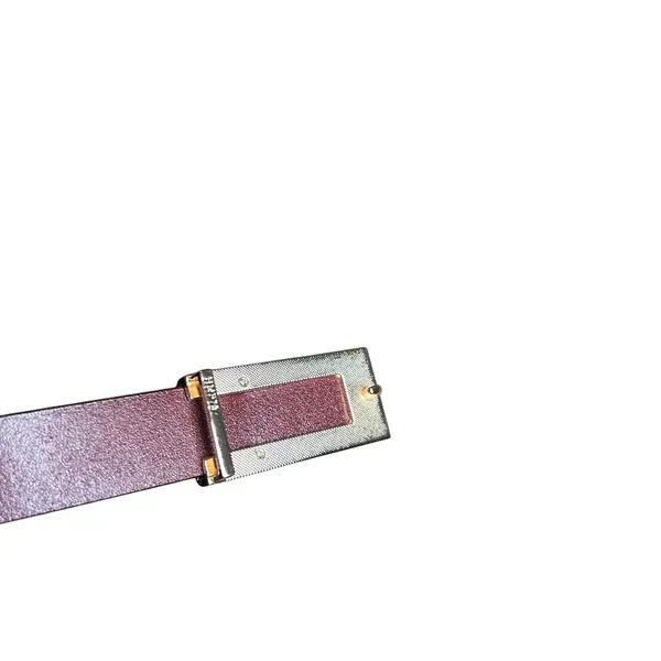 VTG Red Brown Adjustable Leather Belt Brass Buckle Minimalist Retro Western Boho - Image 11