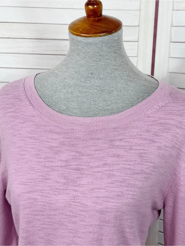J. Crew Slub Knit Boat Neck Lightweight Sweater Soft Lilac‎ Medium Soft Preppy - Image 5