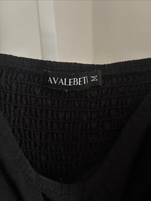 Avalebeti Black Wide-Leg Crop Jumpsuit Romper with Bow Front and Cut Out Size M - Image 6