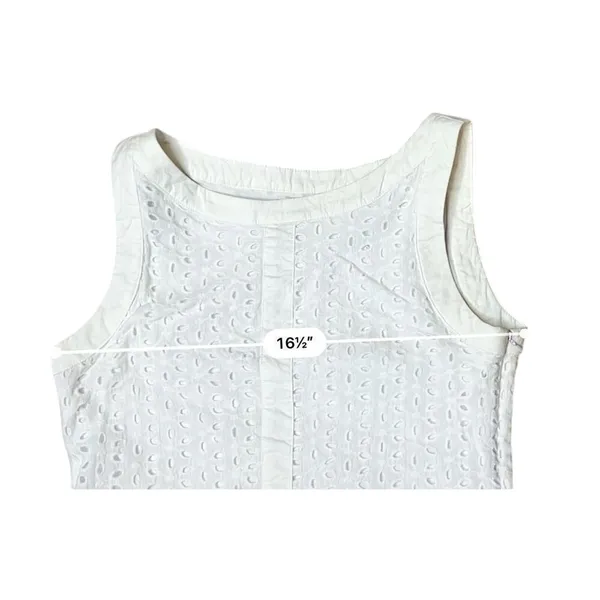Francesca's Sleeveless Eyelet Lace White Lined Sheath‎ Dress SMALL Vanilla Girl - Image 4
