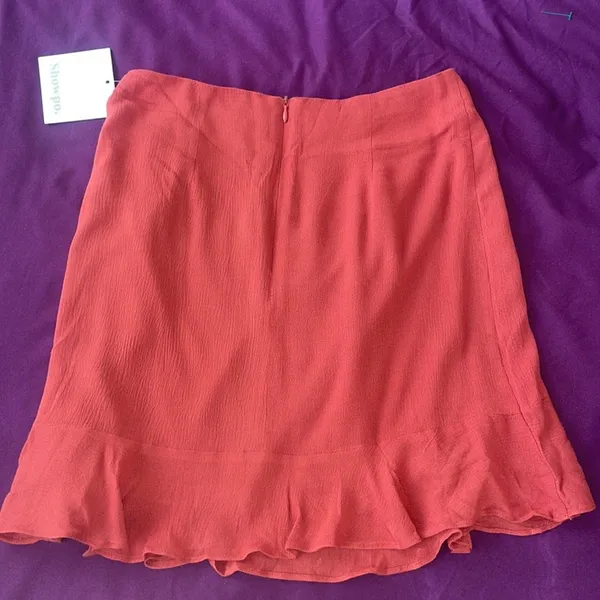 SHOWPO All the Lovers Wrap Skirt BALLET BALLETCORE Size 4 Rust Red Ruffle - Image 7