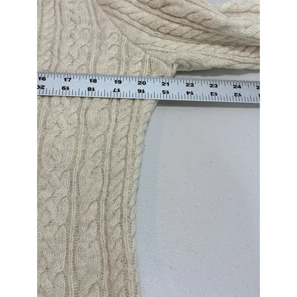 Fisherman Cable Knit Wool Cashmere Long Cardigan Cream Duluth Trading Co L - Image 7