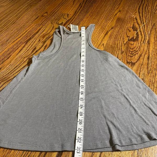 Free People Tank Top Size XS Gray Ribbed Racerback Swing - Image 3