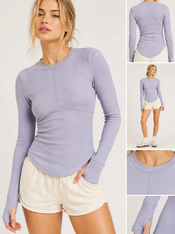 FP Movement by Free People Light blue Ribbed Long-Sleeve‎ Top med - Image 2