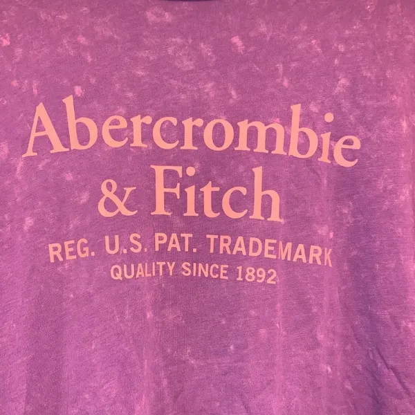 Abercrombie‎ & Fitch Graphic Logo T-Shirt Medium Purple Acid Wash Vintage Style - Image 2