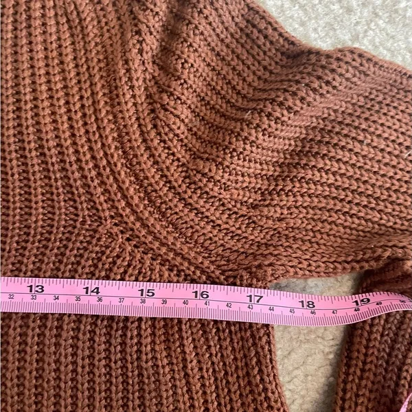 American Apparel Aslan Sweater Size Small Long Sleeve Crop Brown Light‎ Sweater - Image 10