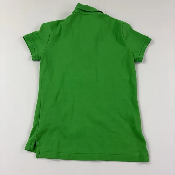 Ralph Lauren Polo Womens M Green Collared Short Sleeve Slim Fit Cotton Logo - Image 7
