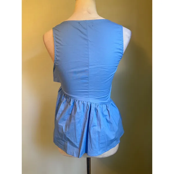Blue Ruffle Peplum Top beaded y2k‎ coquette cottage dainty top shirt fairy retro - Image 4