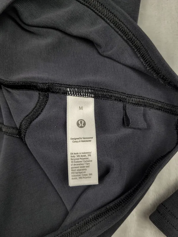 Lululemon Drapey Softstreme Off-The-Shoulder Long-Sleeve Shirt Black Size M - Image 6