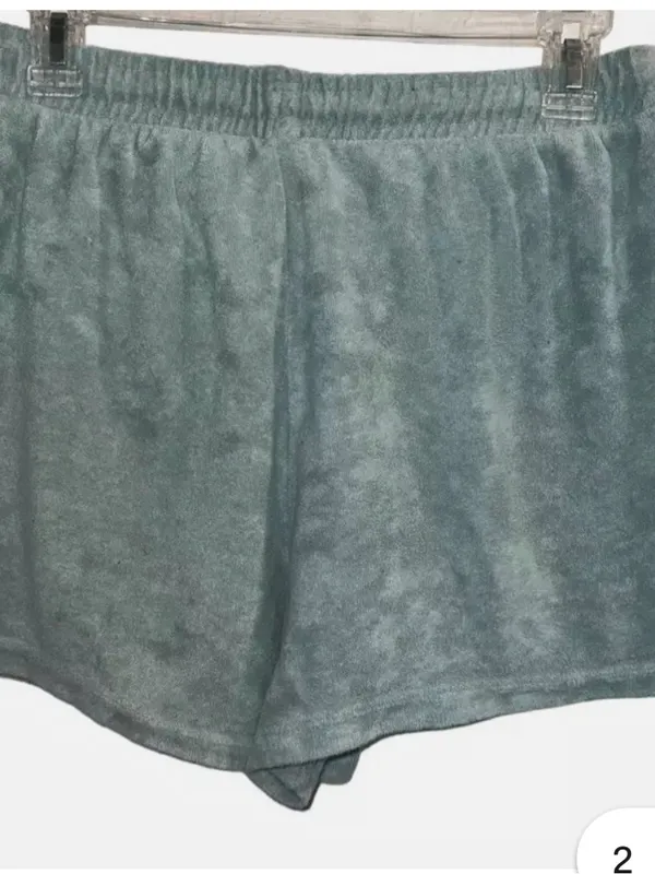 Zara terry cloth drawstring comfort short mint green size Small - Image 4