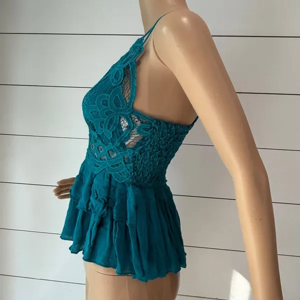 Free People Adella Crochet Tiered Camisole Sz. XS - Image 4