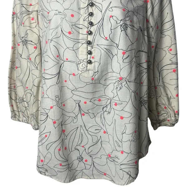 Anthropologie Maeve Bethesda Lily Flannel Button Blouse Cottagecore Whimsical‎ S - Image 4