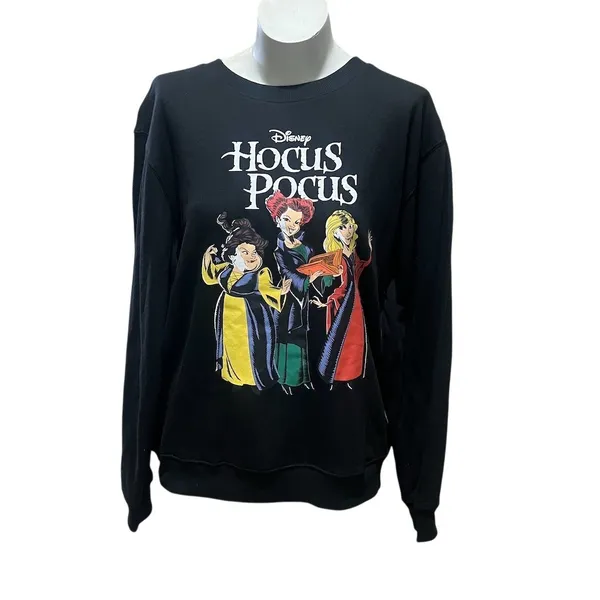Disney Hocus Pocus Sanderson Sisters Sweatshirt Womens XL Black Graphic - Image 4