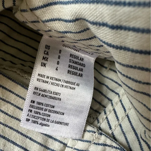 American Eagle Pinstripe High Waisted Belted Pants - Image 3