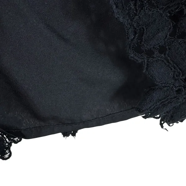 BB Dakota Black Lace Cotton Blend Round Neck V-Neck Back Lined‎ Tank Blouse XS - Image 5
