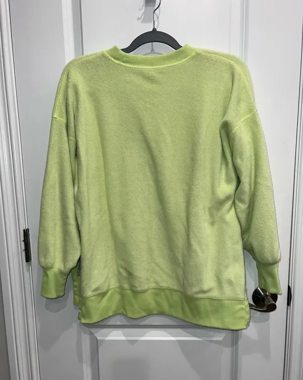 Aerie Women’s Lime Green Soft Fuzzy Sweatshirt Size XS - Image 2