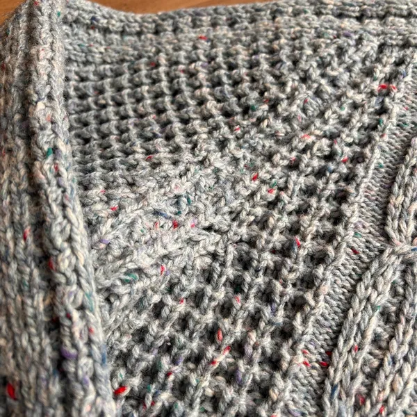 Gaeltarra Blue fisherman cable knit wool sweater hand loomed Ireland Size 42 - Image 10