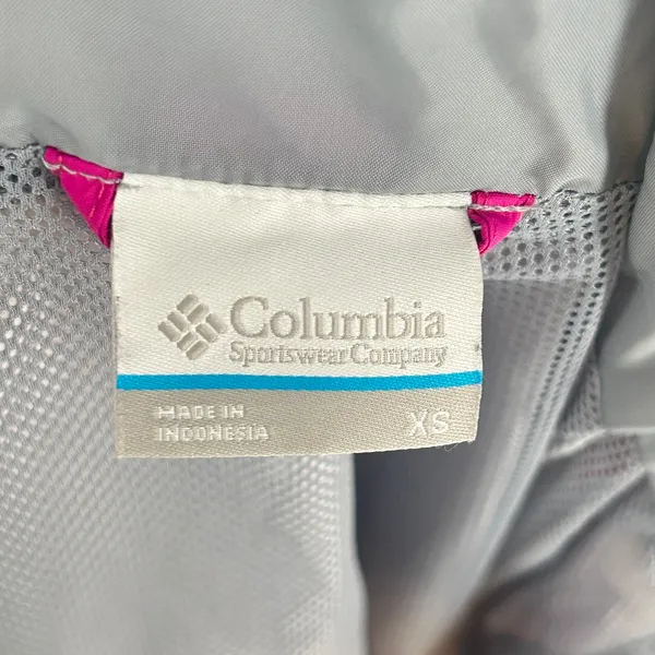 Columbia Womens Ski Rain Jacket Waterproof Hooded Omni-Tech Shell Pink XS - FLAW - Image 10