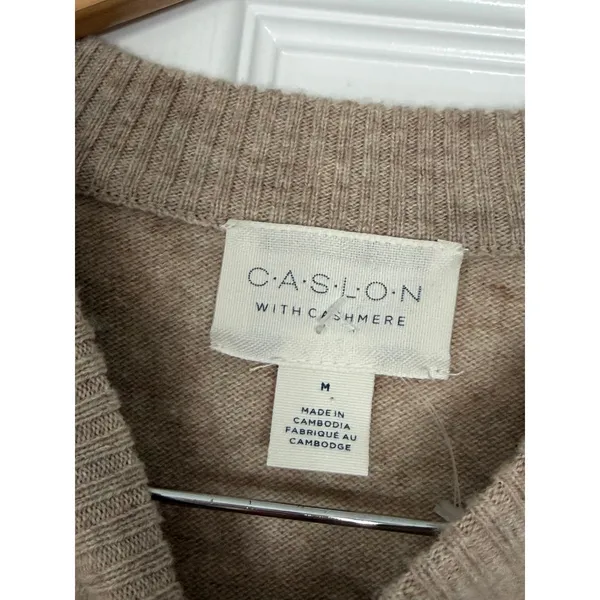 Caslon Cashmere Wool Blend Sweater Ribbed‎ Raglan Sleeve Crewneck Pullover M NEW - Image 5