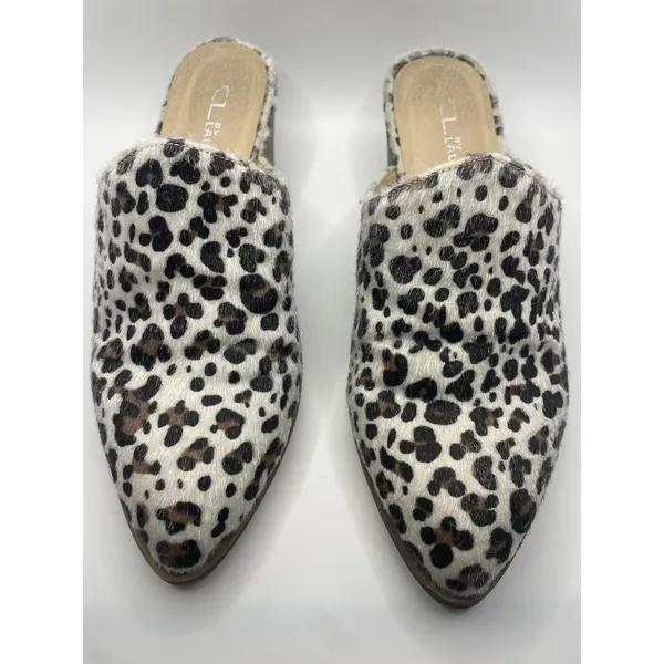 Very Volatile LA Leather Leopard Calf Hair Sling Back‎ Mules Booties Womens 71/2 - Image 3