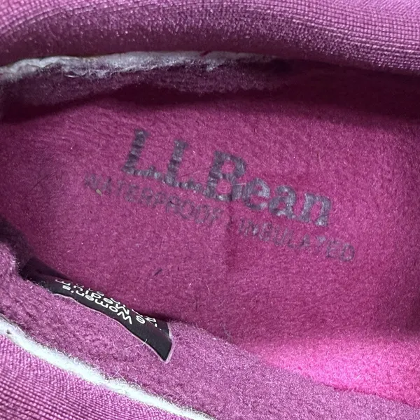 L.L. Bean‎ Quilted Ultralight Primaloft Waterproof Slip-On Shoes Berry Size 6 - Image 11
