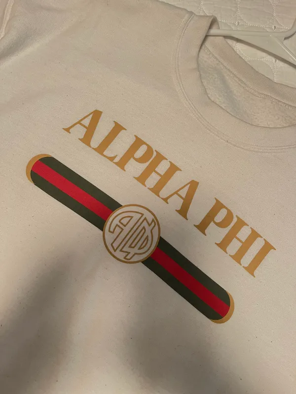 Alpha Phi Sweatshirt White Size L - Image 2