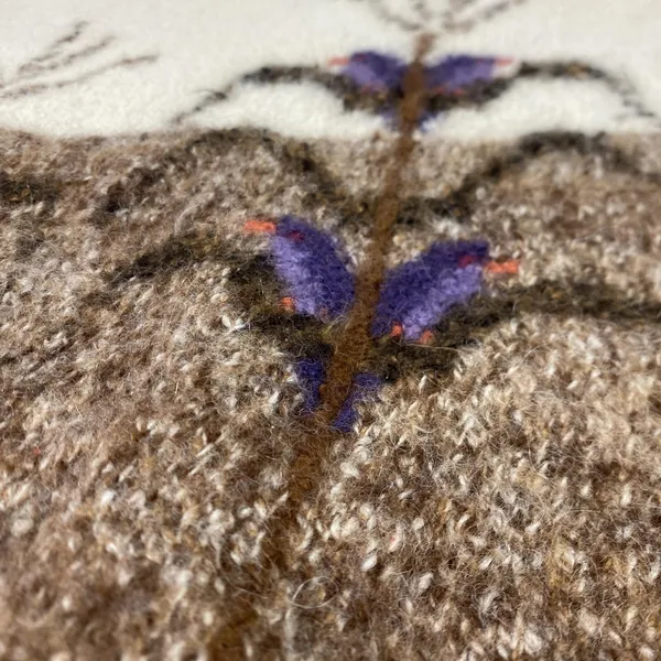 Makipi Sweater Womens XL Handmade Alpaca Crew‎ Neck Floral Chunky Knit Peruvian - Image 2