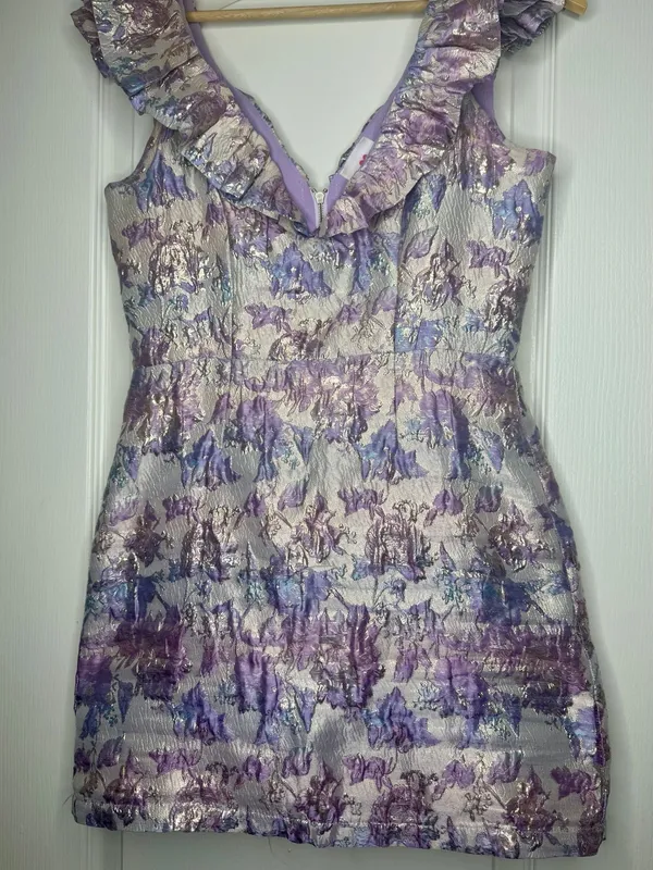 Buddy Love Winslet Ruffled Metallic Floral Mini Dress - Image 2