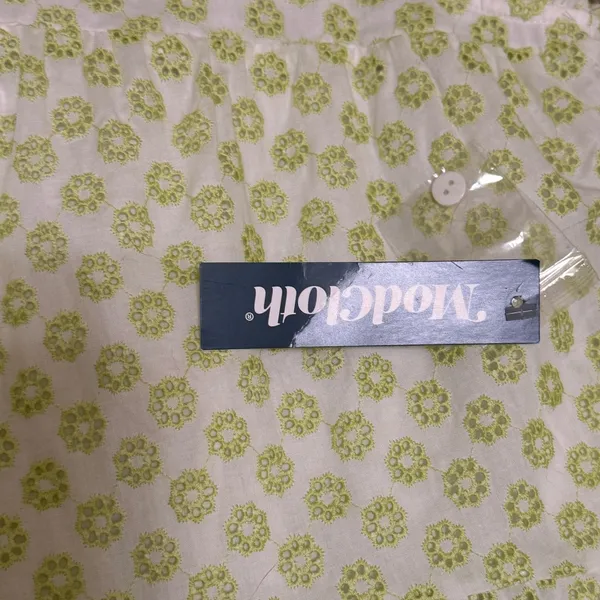 ModCloth Day Tripping Eyelet‎ Flower Fields Trapeze Dress Green White Sz M NEW - Image 5