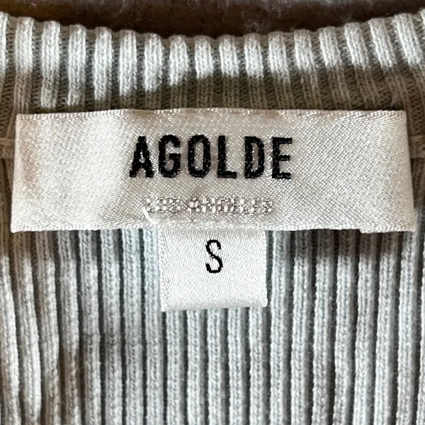 1060 | AGOLDE Minimalist Ribbed Racerback Scoop Neck Tank Top Mint Cream Women S - Image 5