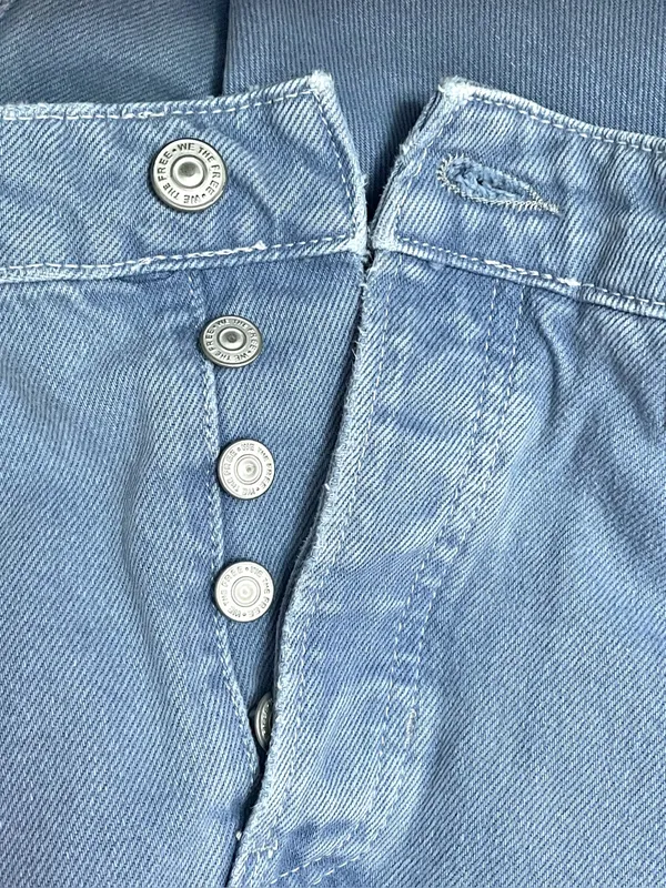 Free People We The Free Deep Trance Dropped Barrel Jeans Size 27 Ocean Blue Wash - Image 7