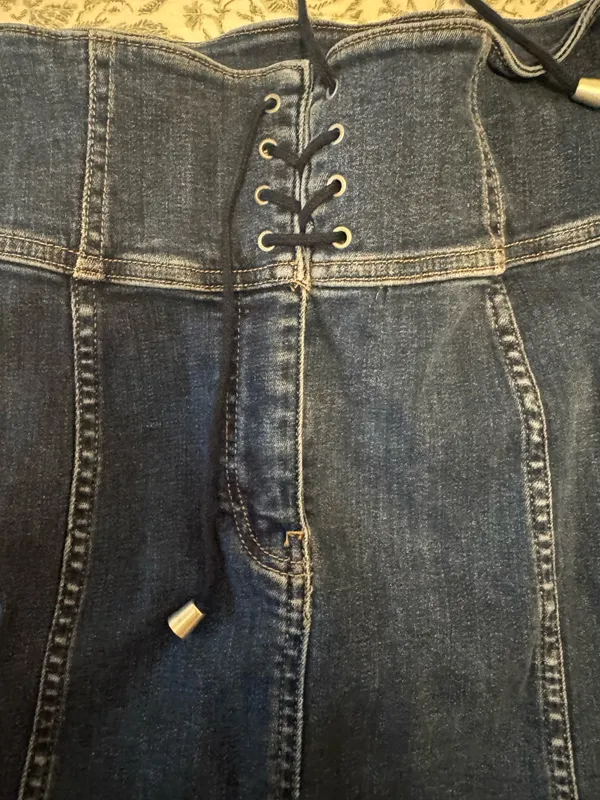 Free People Pencil Denim Skirt - Image 2