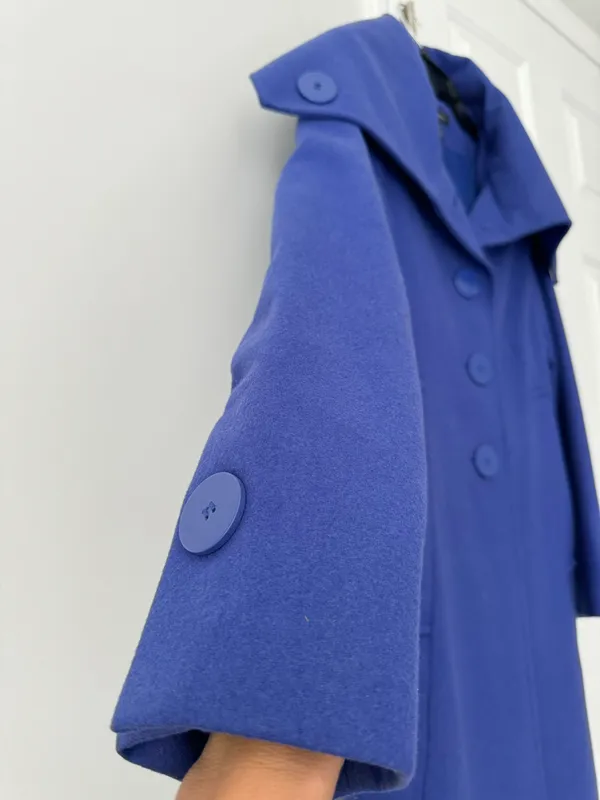 New York & Company Wool Blend Turtleneck/ Flap Collar Trench Style Coat, Size 6 - Image 5