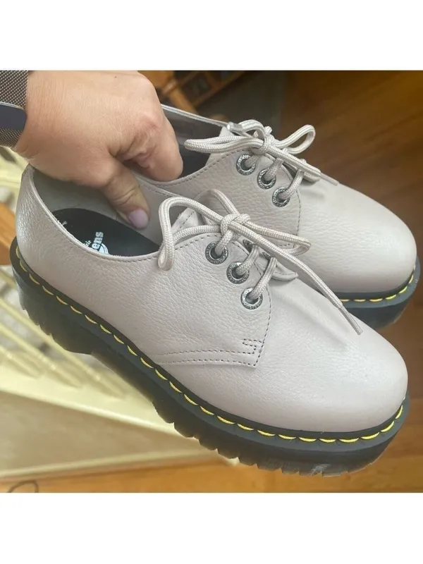 DR. MARTENS 31167 PLATFORM OXFORDS SHOES PINKY BEIGE BLUSH WOMENS Sz 39 US 8 - Image 14