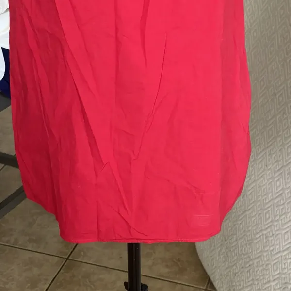 Talbots Blouse Top Sleeveless Womens Sz 6 Red Ladybug Buttons Pleated Bib Preppy - Image 6
