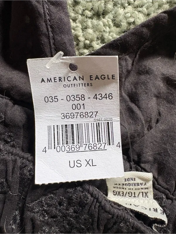 American Eagle Dark Grey Eyelet Bra Womens Size XL NWT Light Support - Image 4