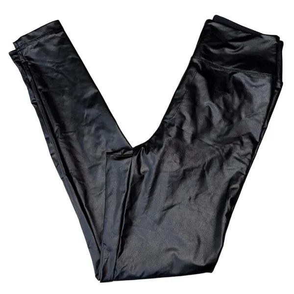 Offline Aerie Faux Liquid Leather Leggings Hi Rise‎ Black M Edgy Moto Vamp Sleek - Image 2