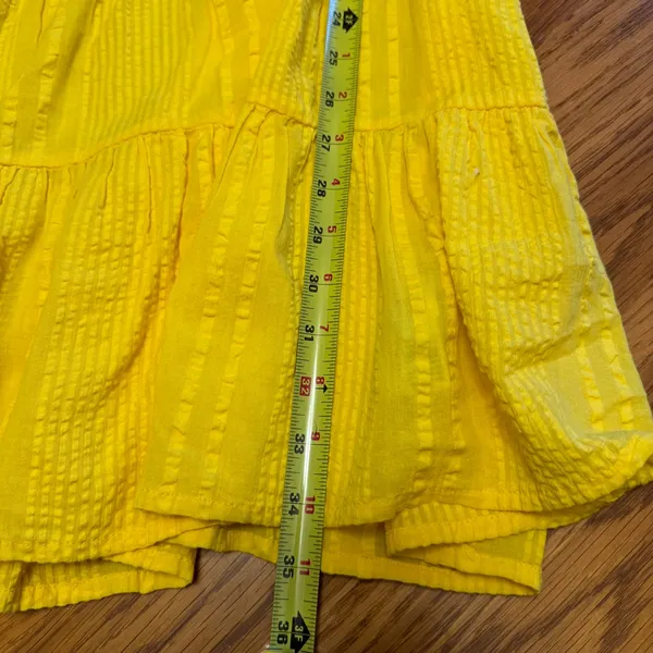 J.Crew Ruffle-Trim‎ Tiered Dress Cotton Dobby Yellow Size small Beach Summer - Image 8